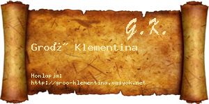 Groó Klementina névjegykártya